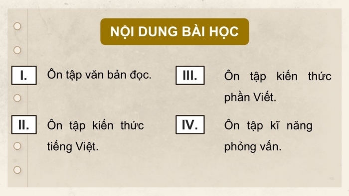 Giáo án điện tử Ngữ văn 9 chân trời Bài 5: Ôn tập