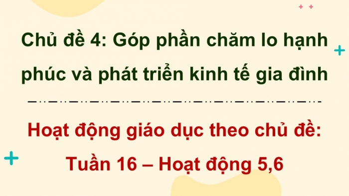 Giáo án điện tử Hoạt động trải nghiệm 9 chân trời bản 2 Chủ đề 4 Tuần 16