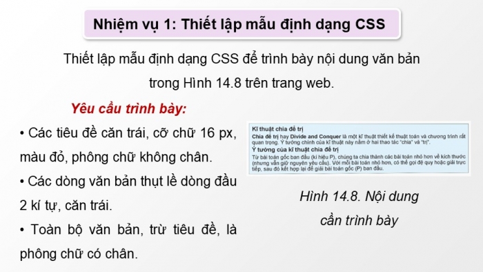 Giáo án điện tử Khoa học máy tính 12 kết nối Bài 14: Định dạng văn bản bằng CSS (P2)