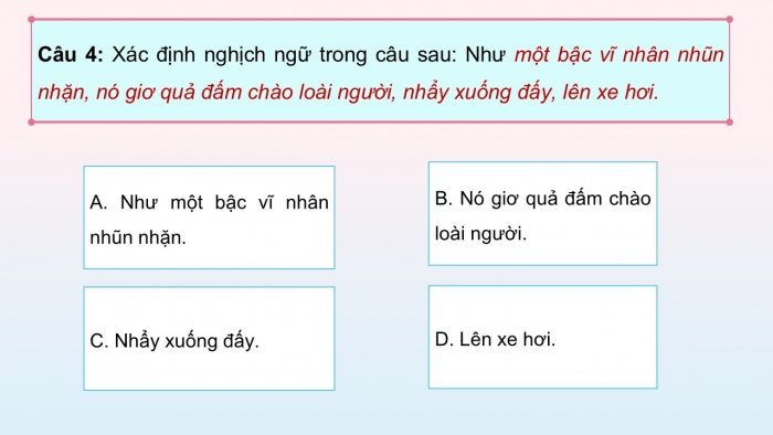 Giáo án điện tử Ngữ văn 12 chân trời Bài 5: Thực hành tiếng Việt