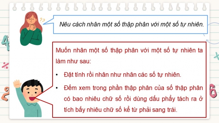 Giáo án PPT dạy thêm Toán 5 Chân trời bài 31: Nhân một số thập phân với một số tự nhiên