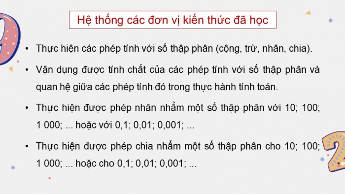 Giáo án PPT dạy thêm Toán 5 Chân trời bài 53: Ôn tập các phép tính với số thập phân