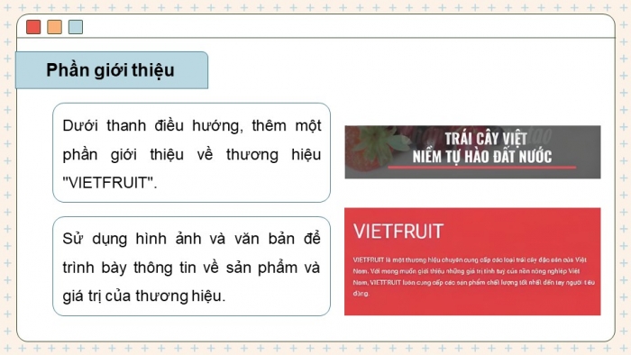 Giáo án điện tử Tin học ứng dụng 12 chân trời Bài E1: Tạo trang web, thiết lập giao diện và xem trước trang web