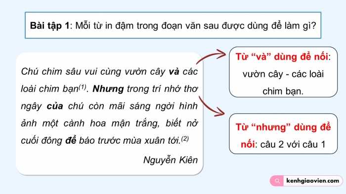 Giáo án điện tử Tiếng Việt 5 chân trời Bài 7: Kết từ