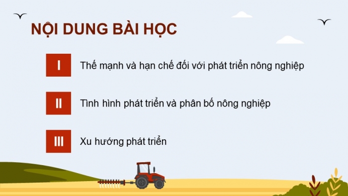 Giáo án điện tử Địa lí 12 chân trời Bài 12: Vấn đề phát triển nông nghiệp