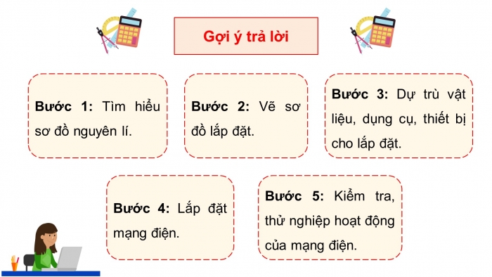 Giáo án điện tử Công nghệ 9 Lắp đặt mạng điện trong nhà Cánh diều Bài 6: Thực hành lắp đặt mạng điện trong nhà