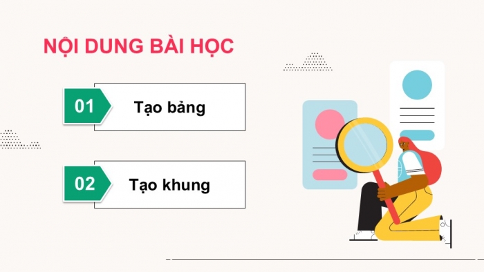 Giáo án điện tử Khoa học máy tính 12 chân trời Bài F3: Tạo bảng và khung trong trang web HTML