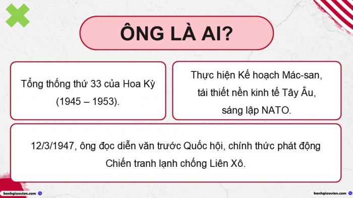 Giáo án điện tử Lịch sử 9 chân trời Bài 9: Chiến tranh lạnh (1947 - 1989)