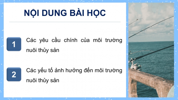 Giáo án điện tử Công nghệ 12 Lâm nghiệp Thủy sản Cánh diều Bài 11: Một số chỉ tiêu cơ bản của môi trường nuôi thuỷ sản