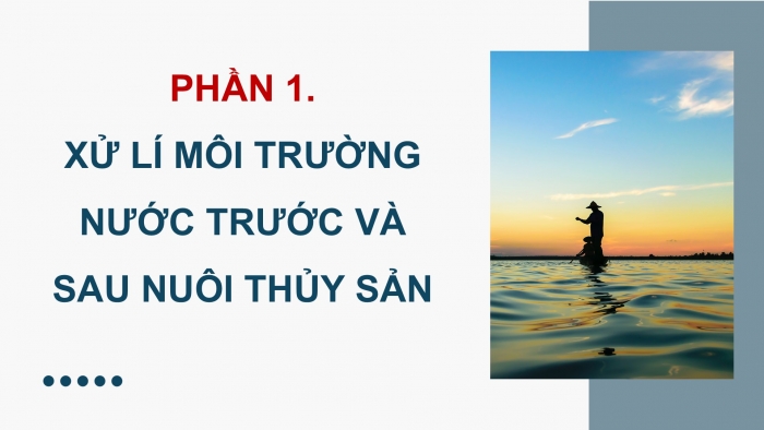 Giáo án điện tử Công nghệ 12 Lâm nghiệp Thủy sản Cánh diều Bài 13: Xử li môi trường nuôi thuỷ sản