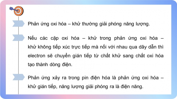 Giáo án điện tử Hóa học 12 cánh diều Bài 11: Nguồn điện hóa học