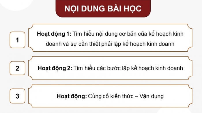 Giáo án điện tử Kinh tế pháp luật 12 chân trời Bài 5: Lập kế hoạch kinh doanh