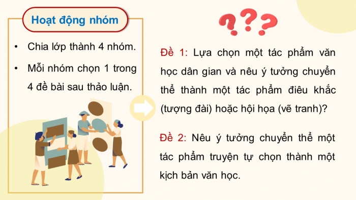 Giáo án điện tử chuyên đề Ngữ văn 12 cánh diều CĐ 2 Phần III: Thực hành nêu ý tưởng chuyển thể và tìm hiểu, giới thiệu, thuyết trình về một tác phẩm nghệ thuật chuyển thể