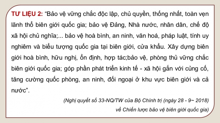 Giáo án điện tử Lịch sử 12 chân trời Bài 9: Đấu tranh bảo vệ Tổ quốc từ sau tháng 4 – 1975 đến nay. Một số bài học lịch sử của các cuộc kháng chiến bảo vệ Tổ quốc từ năm 1945 đến nay (P2)