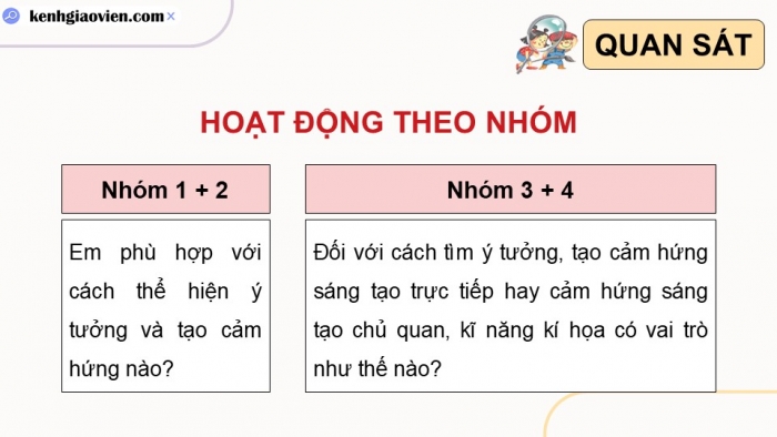 Giáo án điện tử Mĩ thuật 9 kết nối Bài 7: Cảm hứng trong sáng tác hội họa