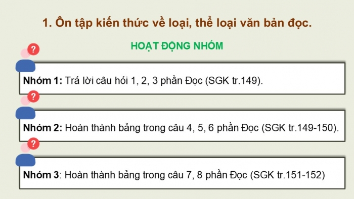 Giáo án điện tử Ngữ văn 9 chân trời Bài Ôn tập cuối học kì I