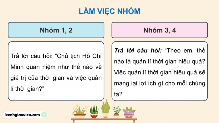 Giáo án điện tử Công dân 9 chân trời Bài 6: Quản lí thời gian hiệu quả