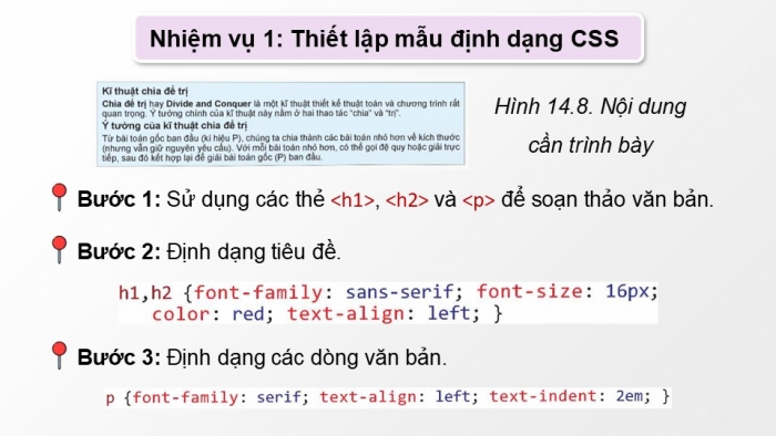 Giáo án điện tử Khoa học máy tính 12 kết nối Bài 14: Định dạng văn bản bằng CSS (P2)