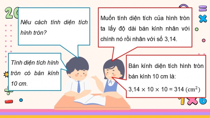 Giáo án PPT dạy thêm Toán 5 Chân trời bài 49: Diện tích hình tròn