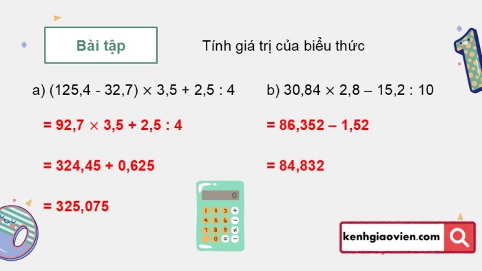 Giáo án PPT dạy thêm Toán 5 Chân trời bài 53: Ôn tập các phép tính với số thập phân