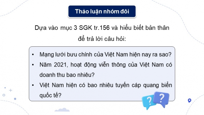 Giáo án điện tử Địa lí 9 chân trời Bài 8: Dịch vụ (P2)