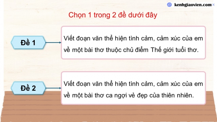 Giáo án điện tử Tiếng Việt 5 kết nối Bài 26: Tìm ý cho đoạn văn thể hiện tình cảm, cảm xúc về một bài thơ