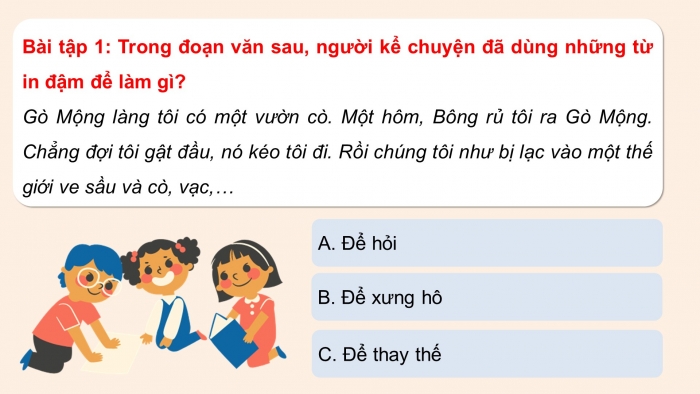 Giáo án điện tử Tiếng Việt 5 chân trời Bài 1: Đại từ