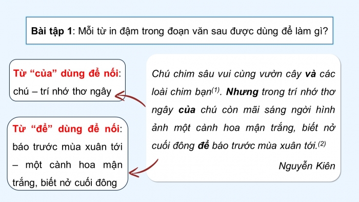 Giáo án điện tử Tiếng Việt 5 chân trời Bài 7: Kết từ