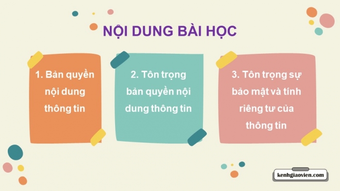 Giáo án điện tử Tin học 5 cánh diều Chủ đề D Bài học: Tôn trọng quyền tác giả khi sử dụng nội dung thông tin