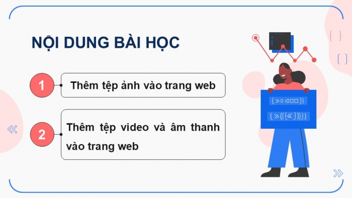 Giáo án điện tử Khoa học máy tính 12 chân trời Bài F4: Thêm dữ liệu đa phương tiện vào trang web