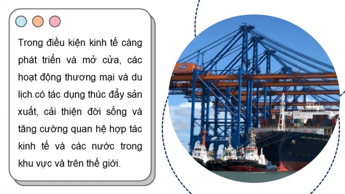 Giáo án điện tử Địa lí 9 kết nối Bài 10: Thực hành Tìm hiểu xu hướng phát triển ngành thương mại, du lịch