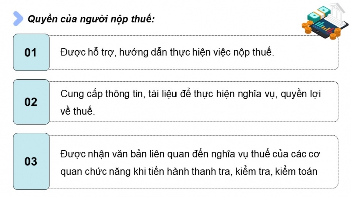 Giáo án điện tử Kinh tế pháp luật 12 chân trời Bài 8: Quyền và nghĩa vụ của công dân về kinh doanh và nộp thuế