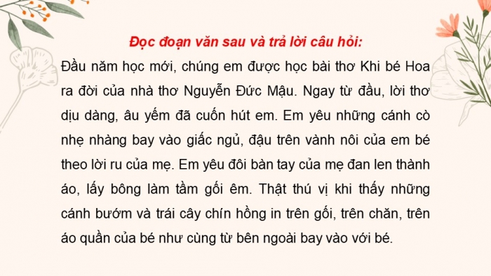 Giáo án điện tử Tiếng Việt 5 cánh diều Bài 6: Viết đoạn văn thể hiện tình cảm, cảm xúc (Cấu tạo của đoạn văn)