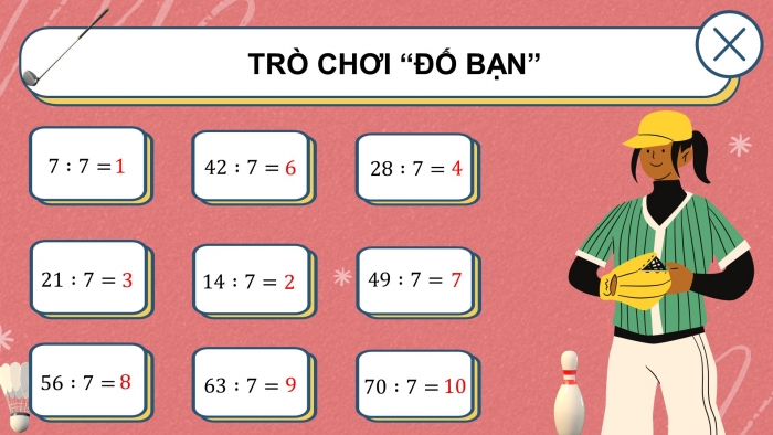 Giáo án điện tử Toán 3 cánh diều bài Bảng chia 7