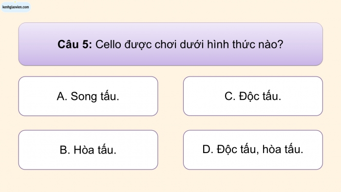 Giáo án điện tử Âm nhạc 5 cánh diều Tiết 12: Ôn tập nhạc cụ, Vận dụng