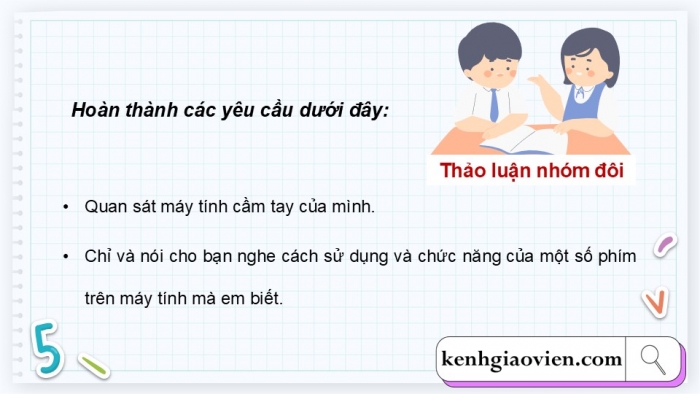 Giáo án điện tử Toán 5 cánh diều Bài 44: Sử dụng máy tính cầm tay