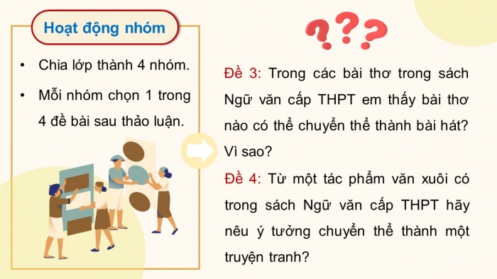 Giáo án điện tử chuyên đề Ngữ văn 12 cánh diều CĐ 2 Phần III: Thực hành nêu ý tưởng chuyển thể và tìm hiểu, giới thiệu, thuyết trình về một tác phẩm nghệ thuật chuyển thể