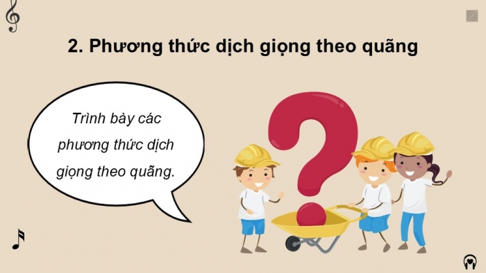 Giáo án điện tử Âm nhạc 9 kết nối Tiết 12: Lí thuyết âm nhạc Sơ lược về dịch giọng, Đọc nhạc Bài đọc nhạc số 2