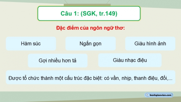 Giáo án điện tử Ngữ văn 9 chân trời Bài Ôn tập cuối học kì I