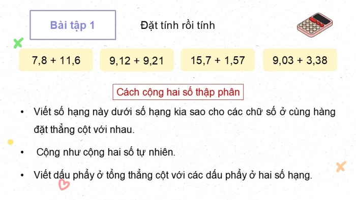 Giáo án điện tử Toán 5 kết nối Bài 31: Ôn tập các phép tính với số thập phân