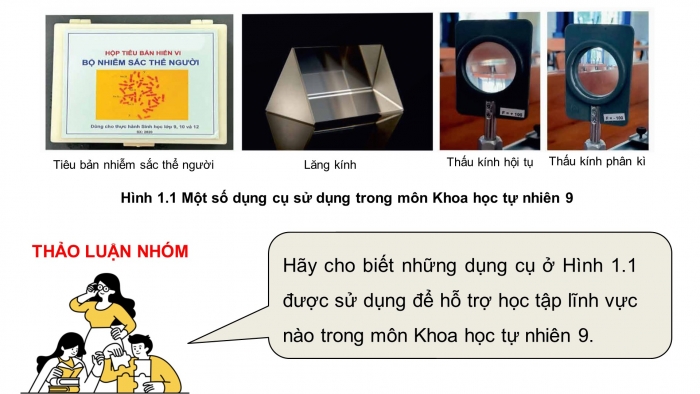 Giáo án điện tử KHTN 9 chân trời - Phân môn Sinh học Bài 1: Giới thiệu một số dụng cụ và hóa chất. Thuyết trình một vấn đề khoa học