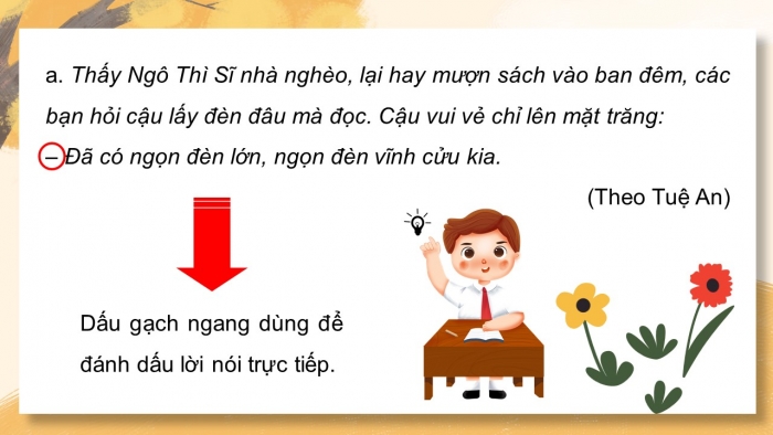 Giáo án điện tử Tiếng Việt 5 kết nối Bài 23: Luyện tập về dấu gạch ngang