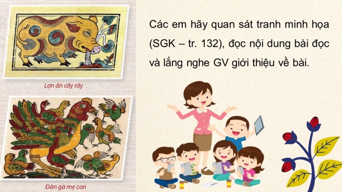 Giáo án điện tử Tiếng Việt 5 kết nối Bài 27: Tranh làng Hồ