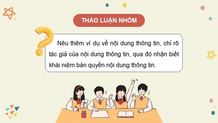 Giáo án điện tử Tin học 5 kết nối Bài 5: Bản quyền nội dung thông tin