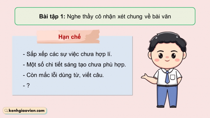 Giáo án điện tử Tiếng Việt 5 chân trời Bài 3: Trả bài văn kể chuyện sáng tạo (Bài viết số 2)