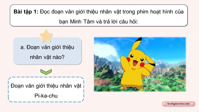 Giáo án điện tử Tiếng Việt 5 chân trời Bài 5: Đoạn văn giới thiệu nhân vật trong phim hoạt hình