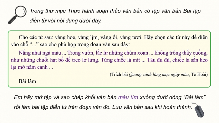 Giáo án điện tử Tin học 5 cánh diều Chủ đề E Bài 1: Thực hành chọn và sao chép khối văn bản