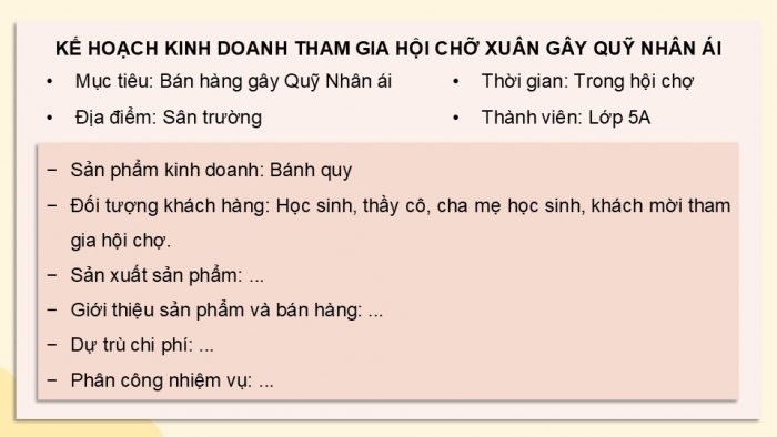 Giáo án điện tử Hoạt động trải nghiệm 5 kết nối Chủ đề Quản lí chi tiêu và lập kế hoạch kinh doanh - Tuần 16