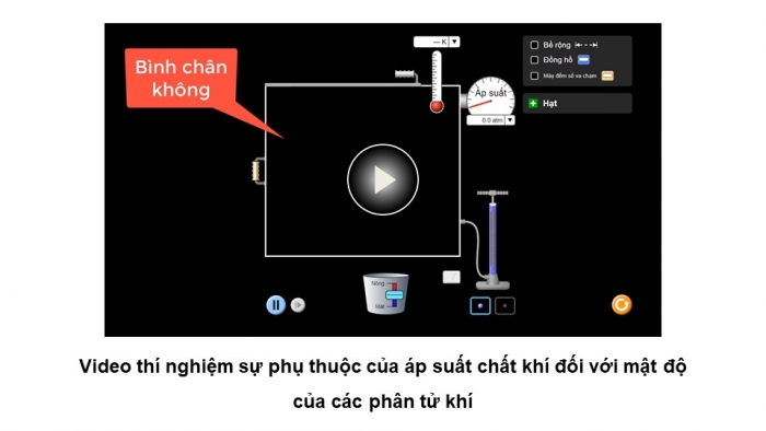 Giáo án điện tử Vật lí 12 chân trời Bài 8: Áp suất – động năng của phân tử khí