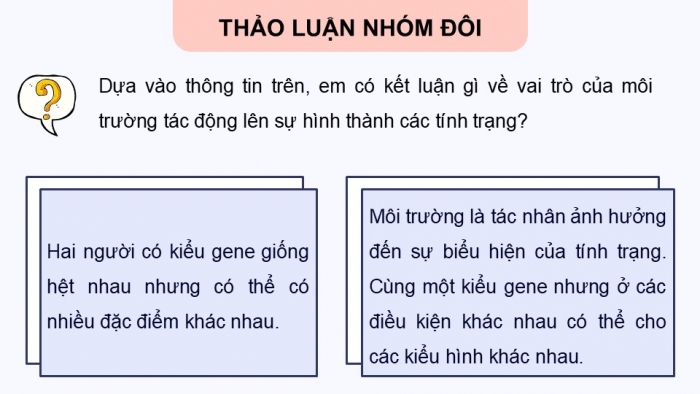 Giáo án điện tử Sinh học 12 kết nối Bài 16: Tương tác giữa kiểu gene với môi trường và thành tựu chọn giống